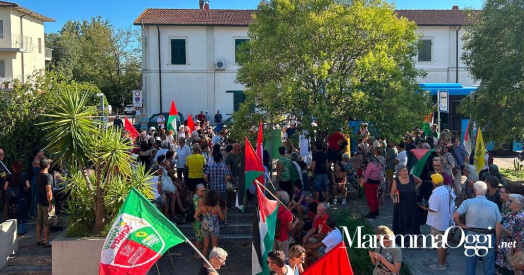 Una foto della manifestazione che si è svolta a Ribolla