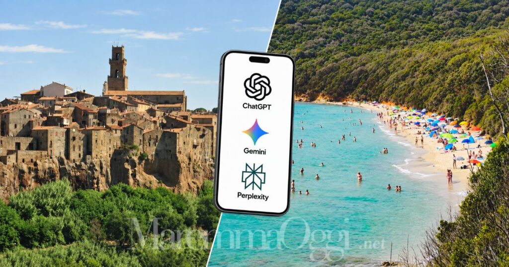 Pitigliano e Cala Violina, due località che, per l'AI, sono più riconoscibili della Maremma nel suo complesso