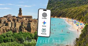 Pitigliano e Cala Violina, due località che, per l'AI, sono più riconoscibili della Maremma nel suo complesso