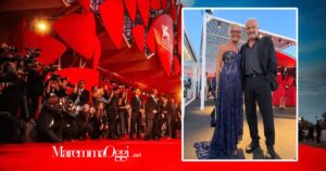 La sindaca Elena Nappi con Giovanni Veronesi alla Mostra del cinema di Venezia