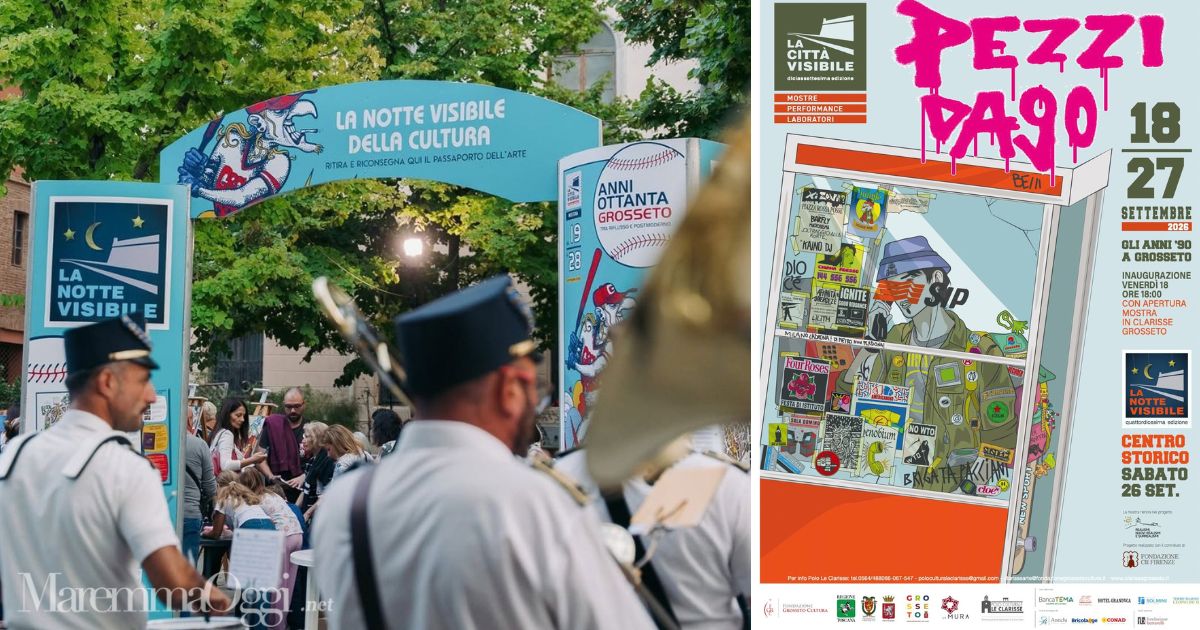 La locandina della Notte Visibile e una delle sua scorse edizioni