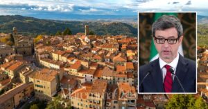 Una veduta di Castel del Piano e Andrea Orlando