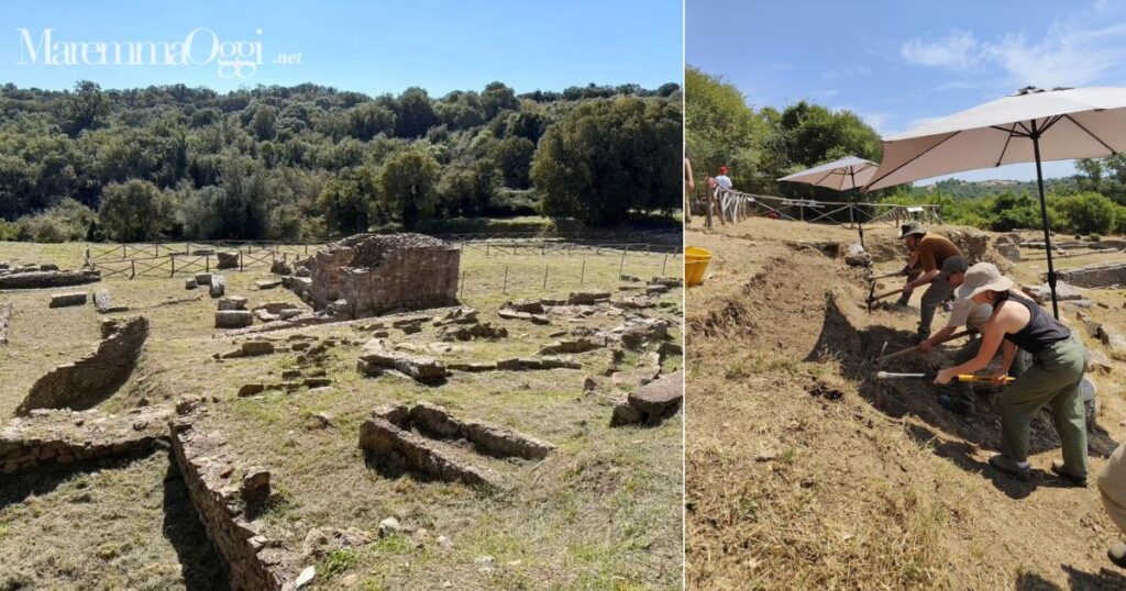 Gli scavi di Roselle e gli archeologi durante lo scavo