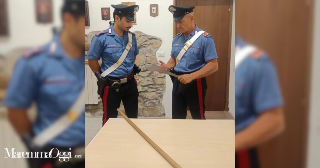 Le armi sequestrate al 27enne