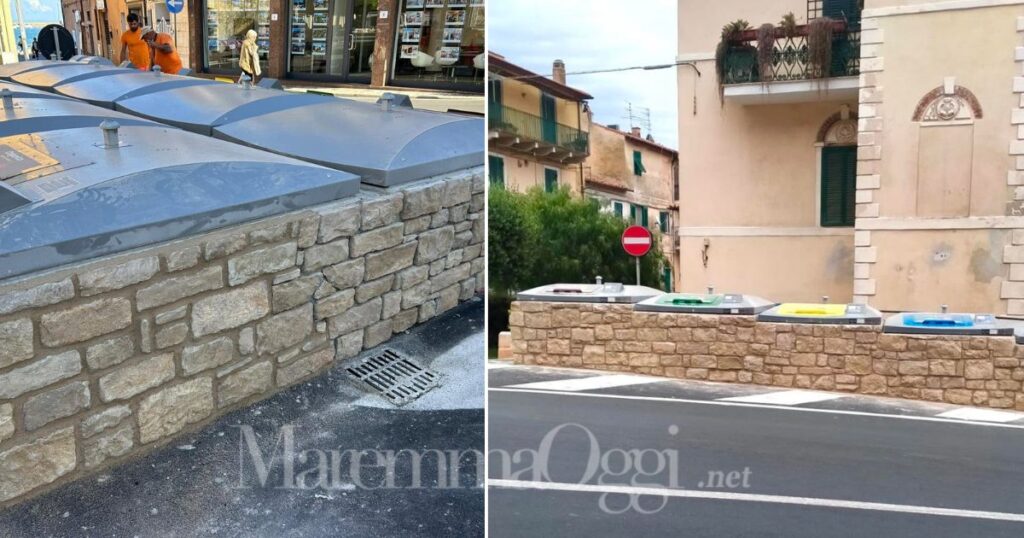 I cassonetti di via Caravaggio e via della Marina