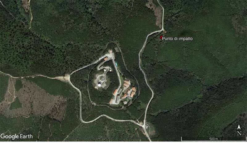 Il luogo dell'impatto di Pegaso, vicino a Poggio Ballone