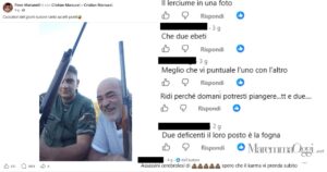 Il post pubblicato da Piero Marianelli e alcuni commenti fatti