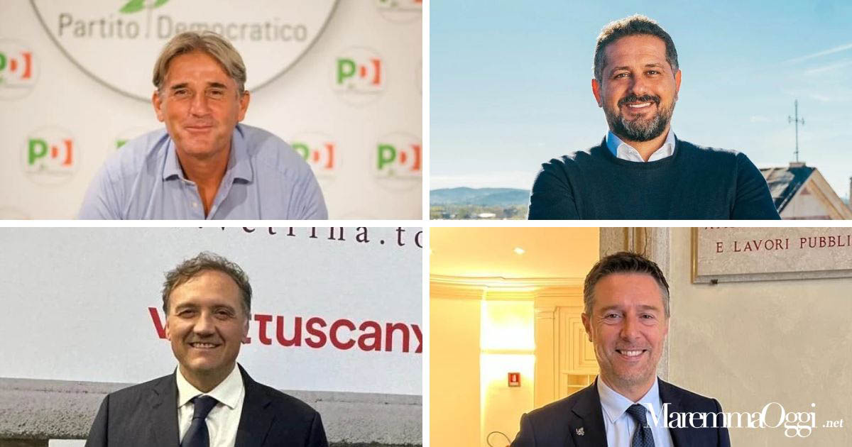 A sinistra Marco Simiani e Leonardo Marras, a destra Luca Agresti e Fabrizio Rossi
