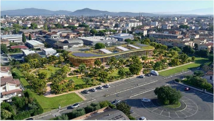 L'area di via Sogno con il parco (simulazione grafica)
