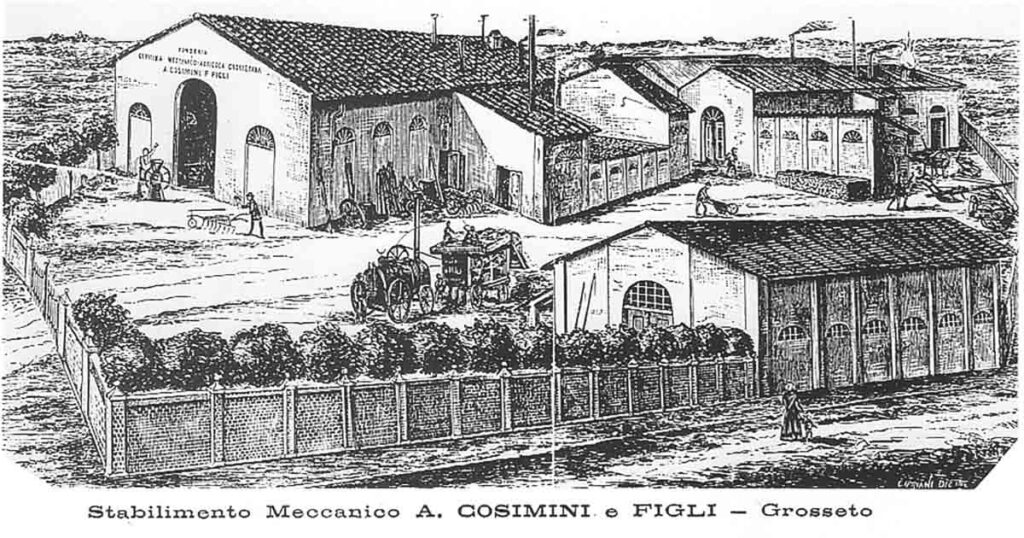 Lo stabilimento Cosimini in un'illustrazione del 1880 circa