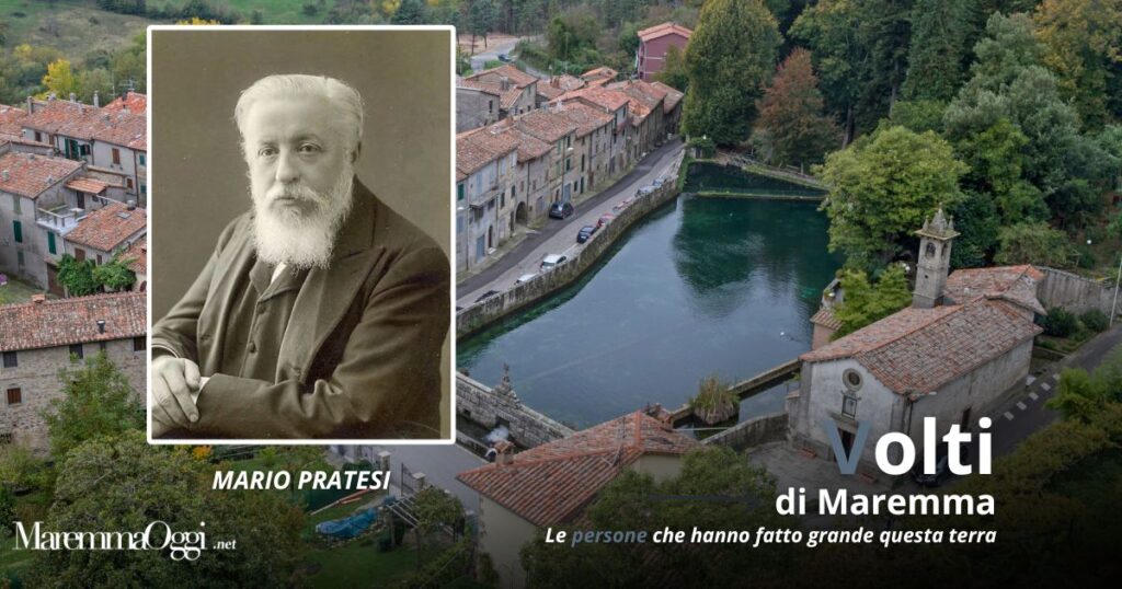 Mario Patresi (foto Victoria University Library Special Collections) e una veduta di Santa Fiora